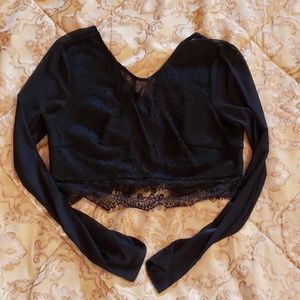 Lush by Nasty Gal Sheer Lace Crop Top